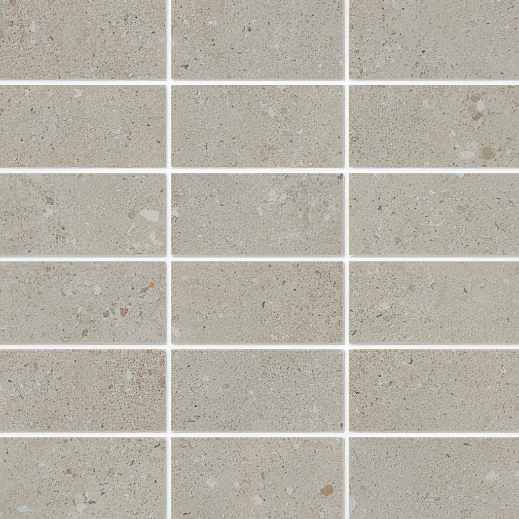 City Sidewalk 2x4 Stacked Matte Cement Look Porcelain Mosaic Tile